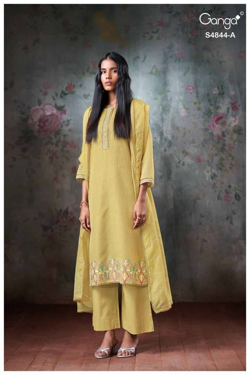 CAASKA 4844 Series By Ganga Fashion Beautiful Festive Suits Stylish Colorful Fancy Casual Wear & Ethnic Wear BEMBERG Print Dresses At Wholesale Price